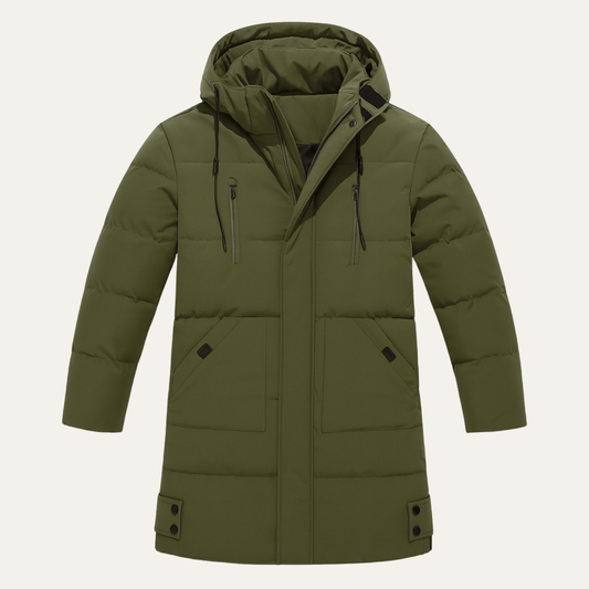 Men's Puffer Hooded Coat Waterproof With Pockets - Fashinoza