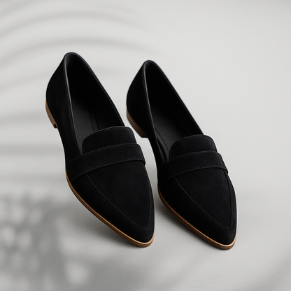Women's Pointed Toe Loafers Strap Detail - Fashinoza