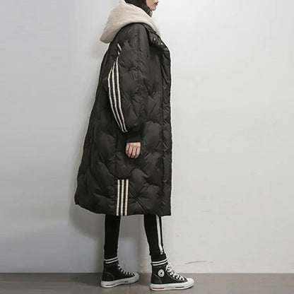 Gabrielle | Women’s Warm Hooded Quilted Long Coat