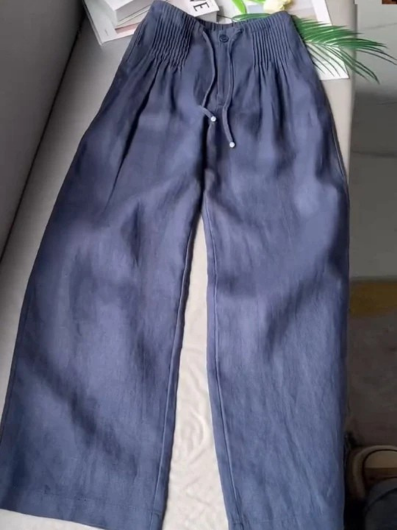 Women's Drawstring Wide Leg Pants - Fashinoza