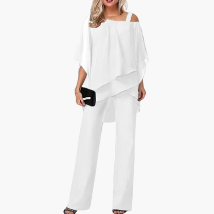 Women's Cold Shoulder Wide Leg Jumpsuit