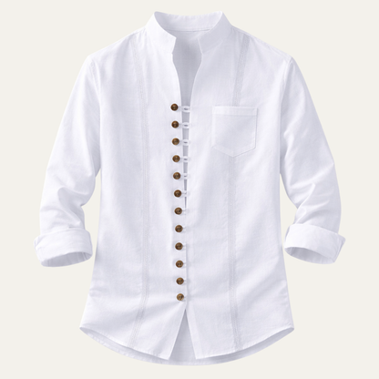 Men's Retro Casual Shirt Multi Button Summer - Fashinoza