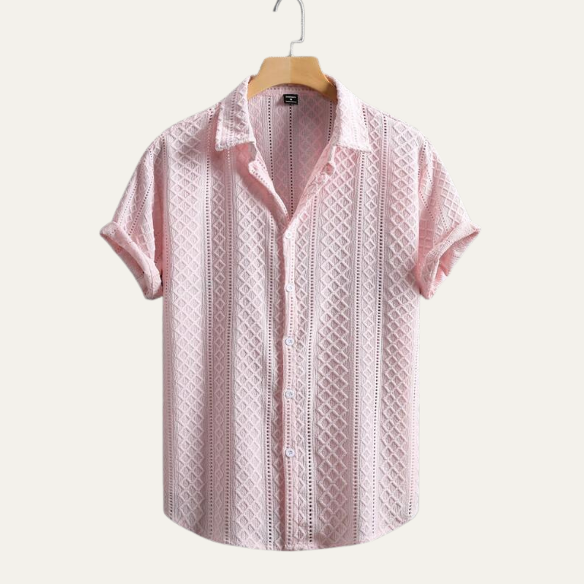 Men's Soft Textured Button Up Shirt - Fashinoza