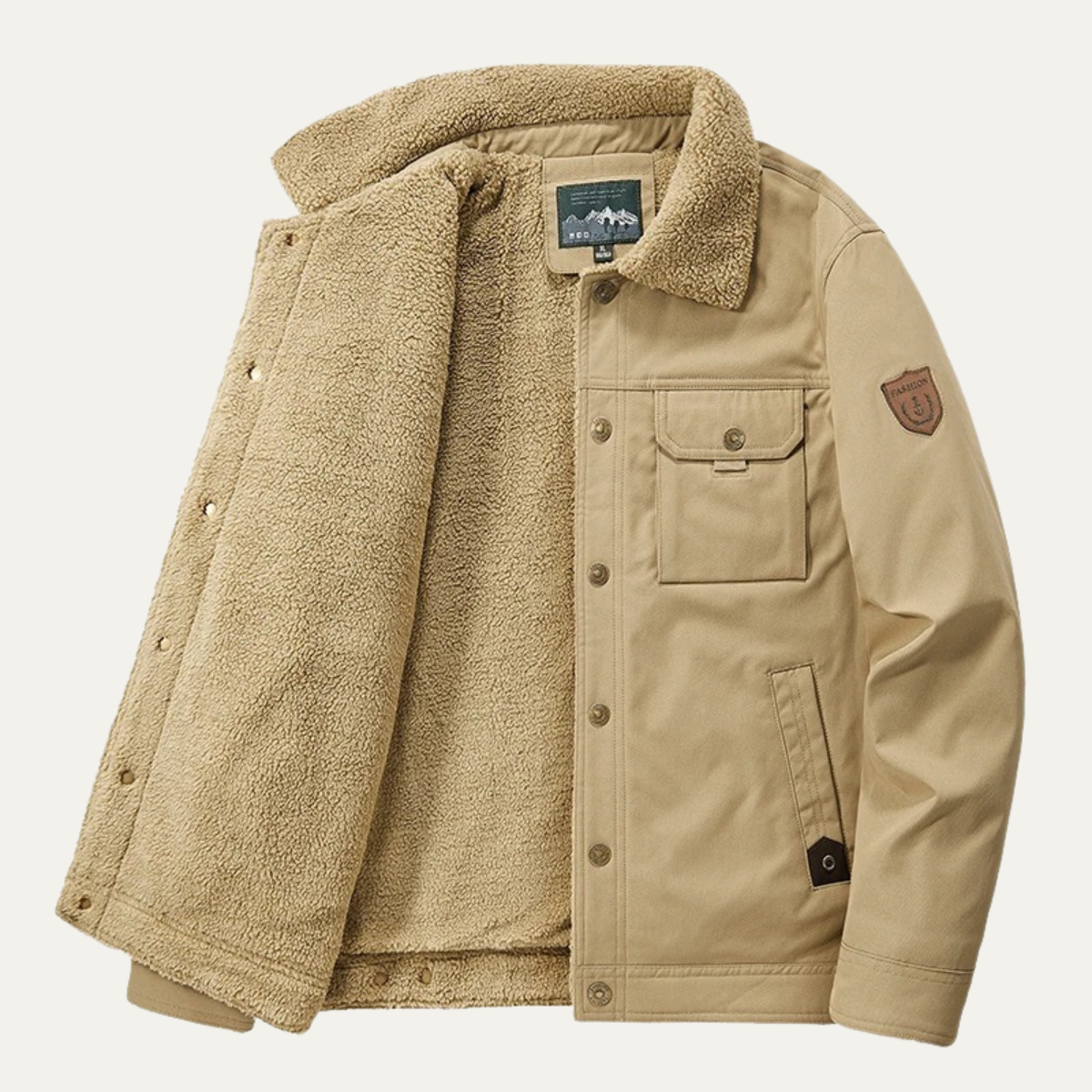 Men's Fleece Lined Winter Jacket - Fashinoza