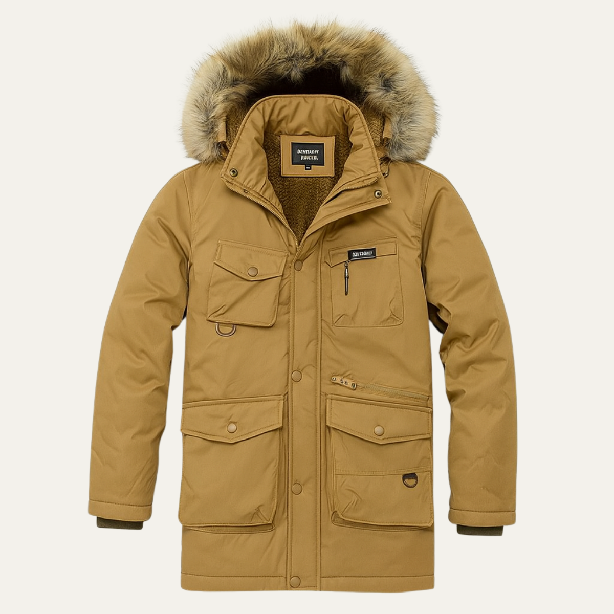 Men's Down Jacket Hooded Long Outdoor Multi Pocket - Fashinoza