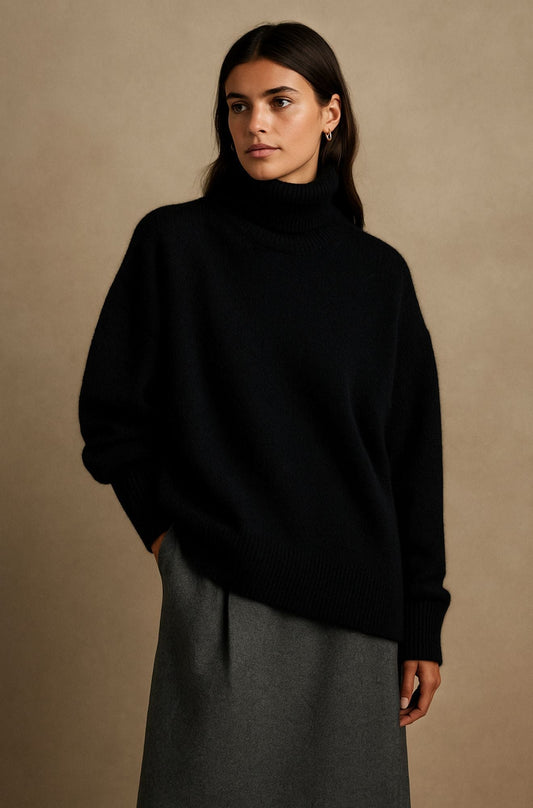 Women's Long Sleeve Turtleneck Sweater Knit Pullover - Fashinoza