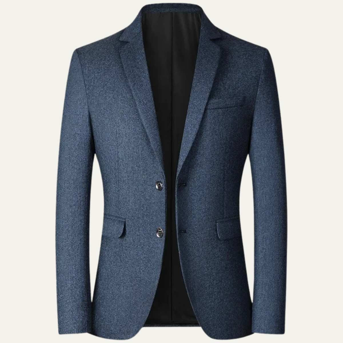 Men's Slim Fit Blazer Suit Navy Blue Turn Down Collar - Fashinoza
