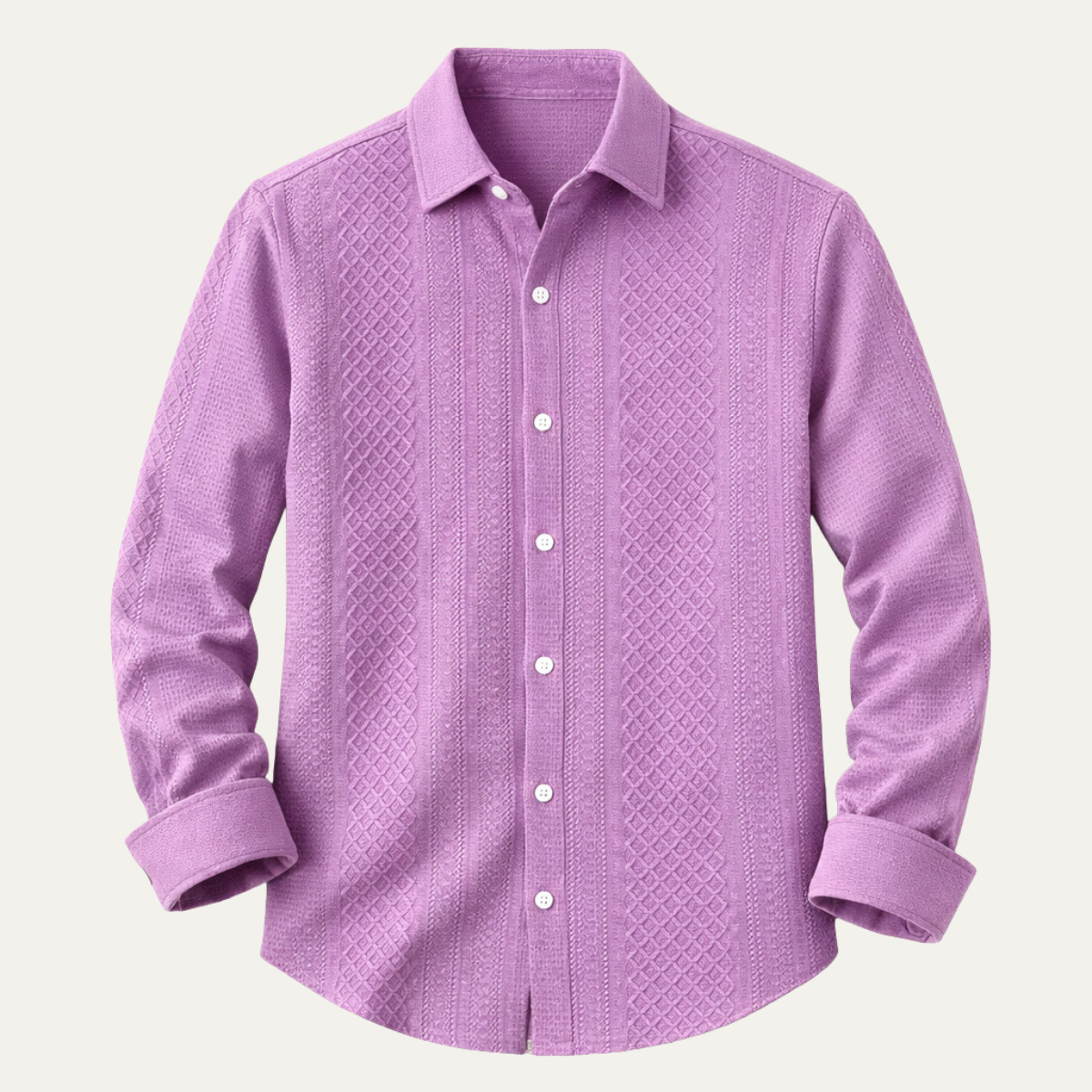 Men's Relaxed Fit Textured Casual Shirt - Fashinoza