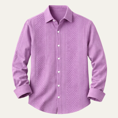 Men's Relaxed Fit Textured Casual Shirt - Fashinoza