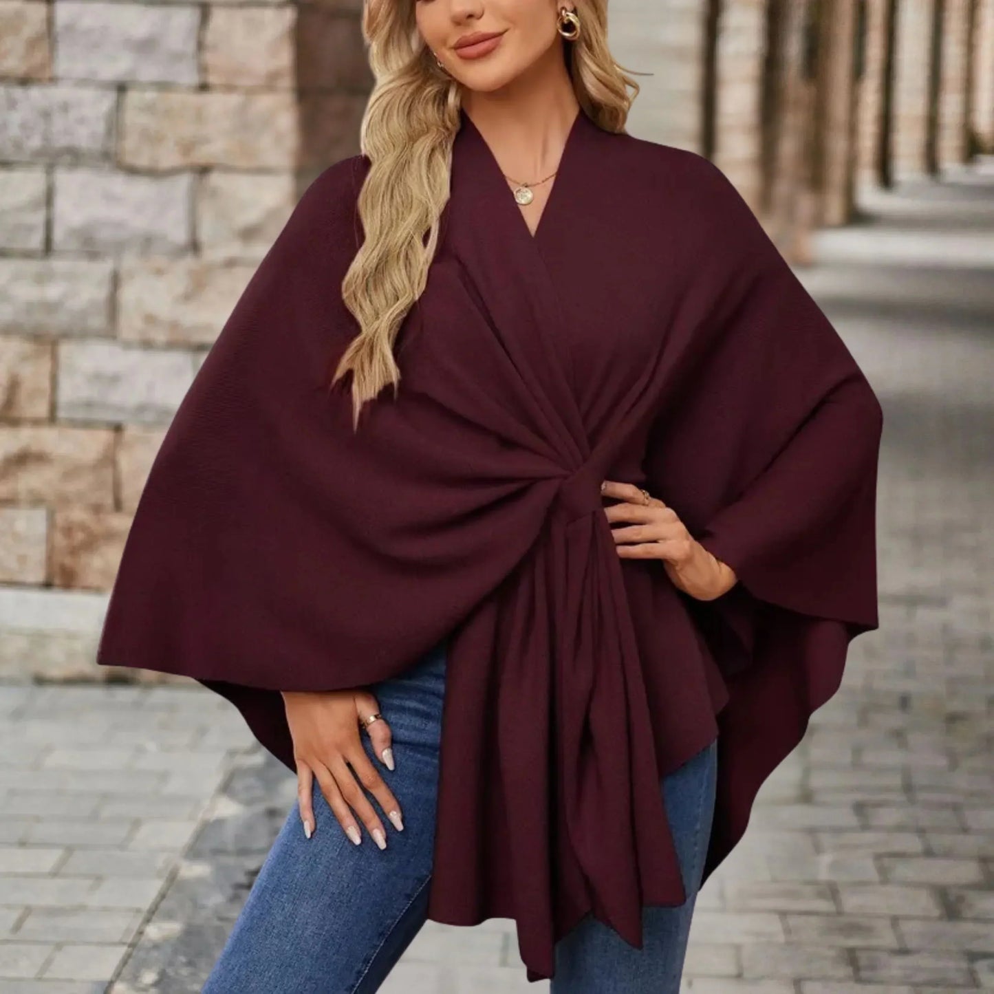 Women's Asymmetrical Poncho