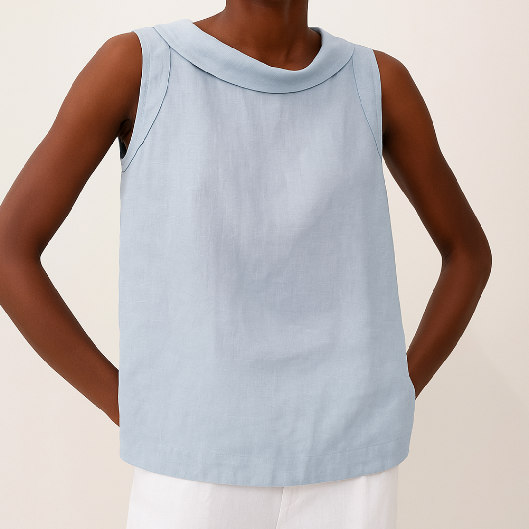 Women's Sleeveless Roll Collar
