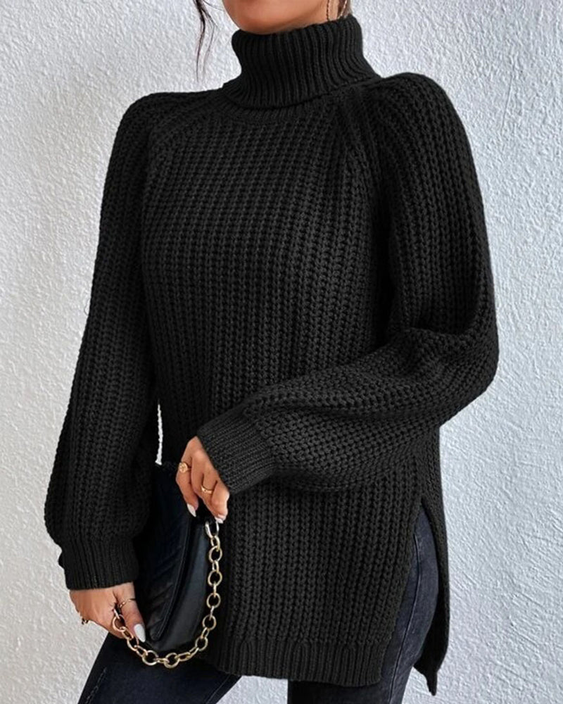 Women's Relaxed Fit Knit Turtleneck Sweater