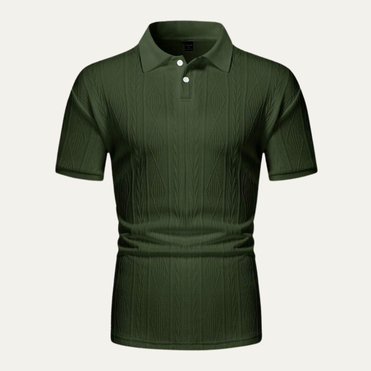 Men's Textured Polo Shirt Button Up - Fashinoza