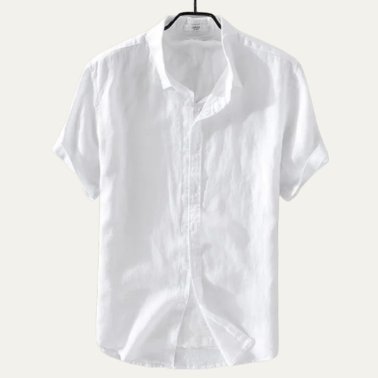Montland Men's Cotton Linen Shirt Lightweight Relaxed Fit - Fashinoza