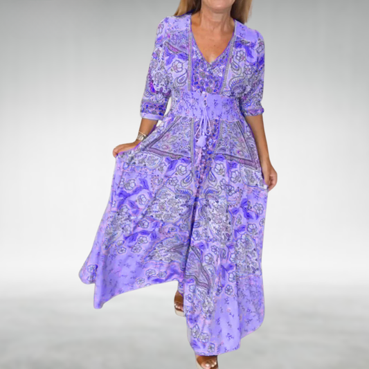 Women's Flowy Maxi Dress Draped Cocktail Black - Fashinoza