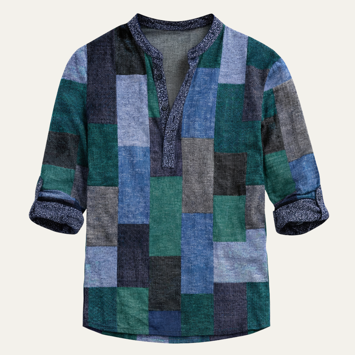 Men's Multicolor Polo Shirt Patchwork Cotton Casual - Fashinoza