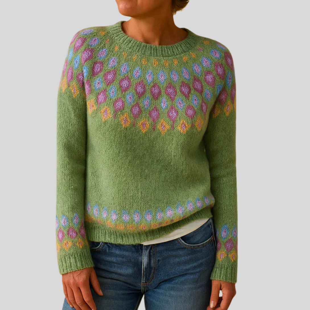 Women's Wool Sweater Printed - Fashinoza