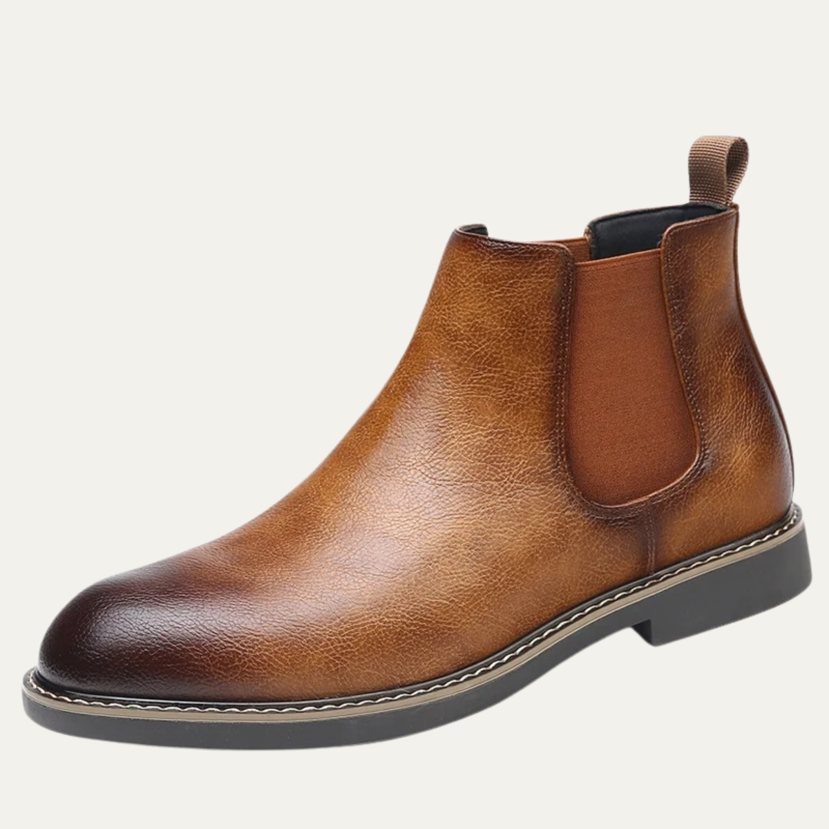 Vernaccia Men's Ankle Leather Shoes Pointed Toe Brown - Fashinoza