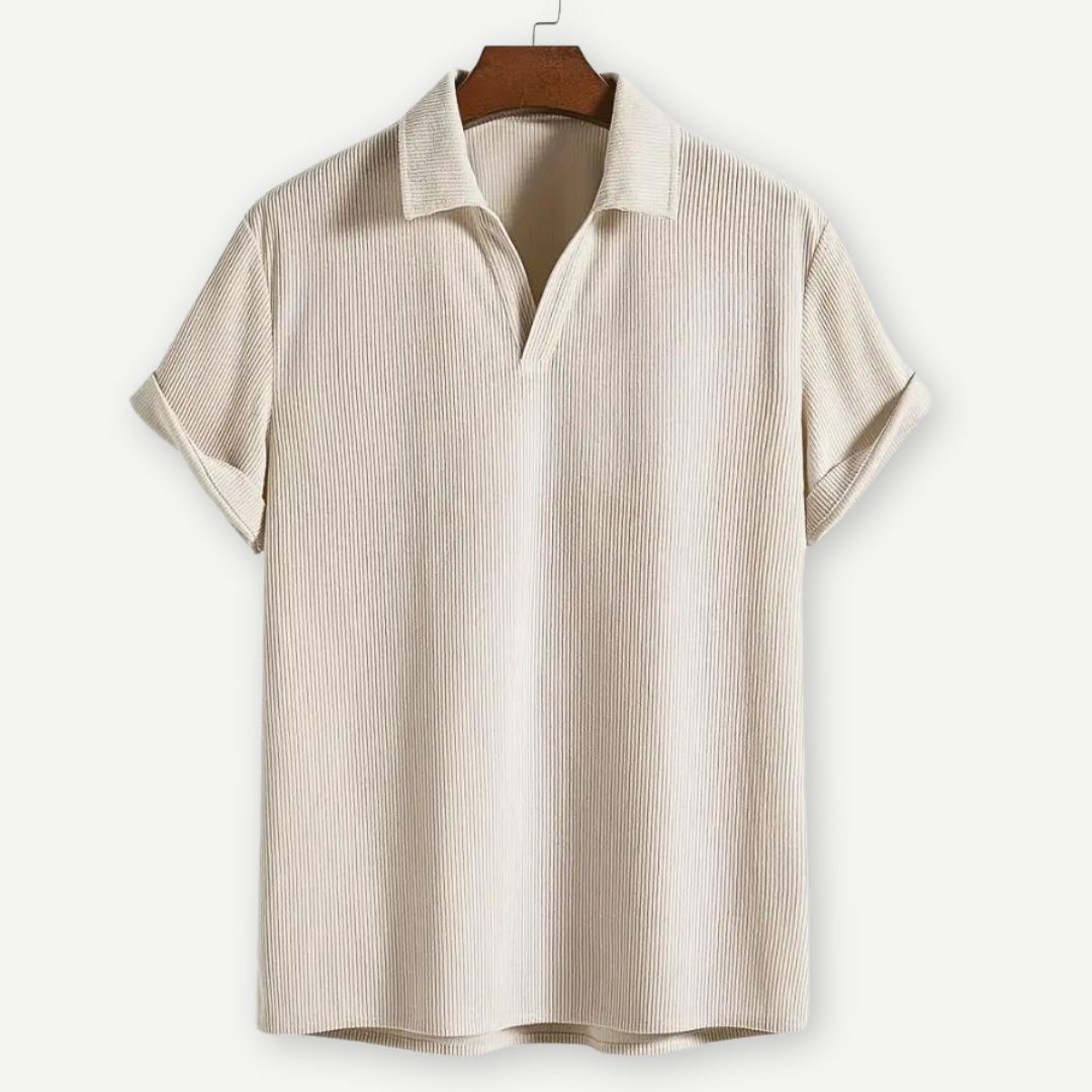 Men's Polo Shirt Ribbed Collar Cotton - 
Fashinoza