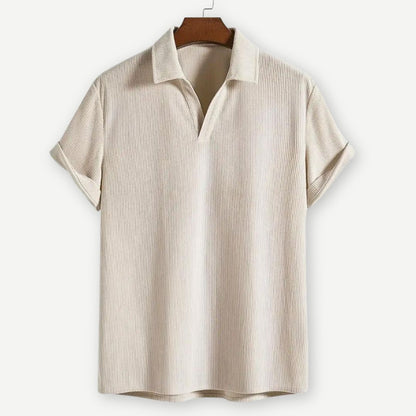 Men's Polo Shirt Ribbed Collar Cotton - 
Fashinoza