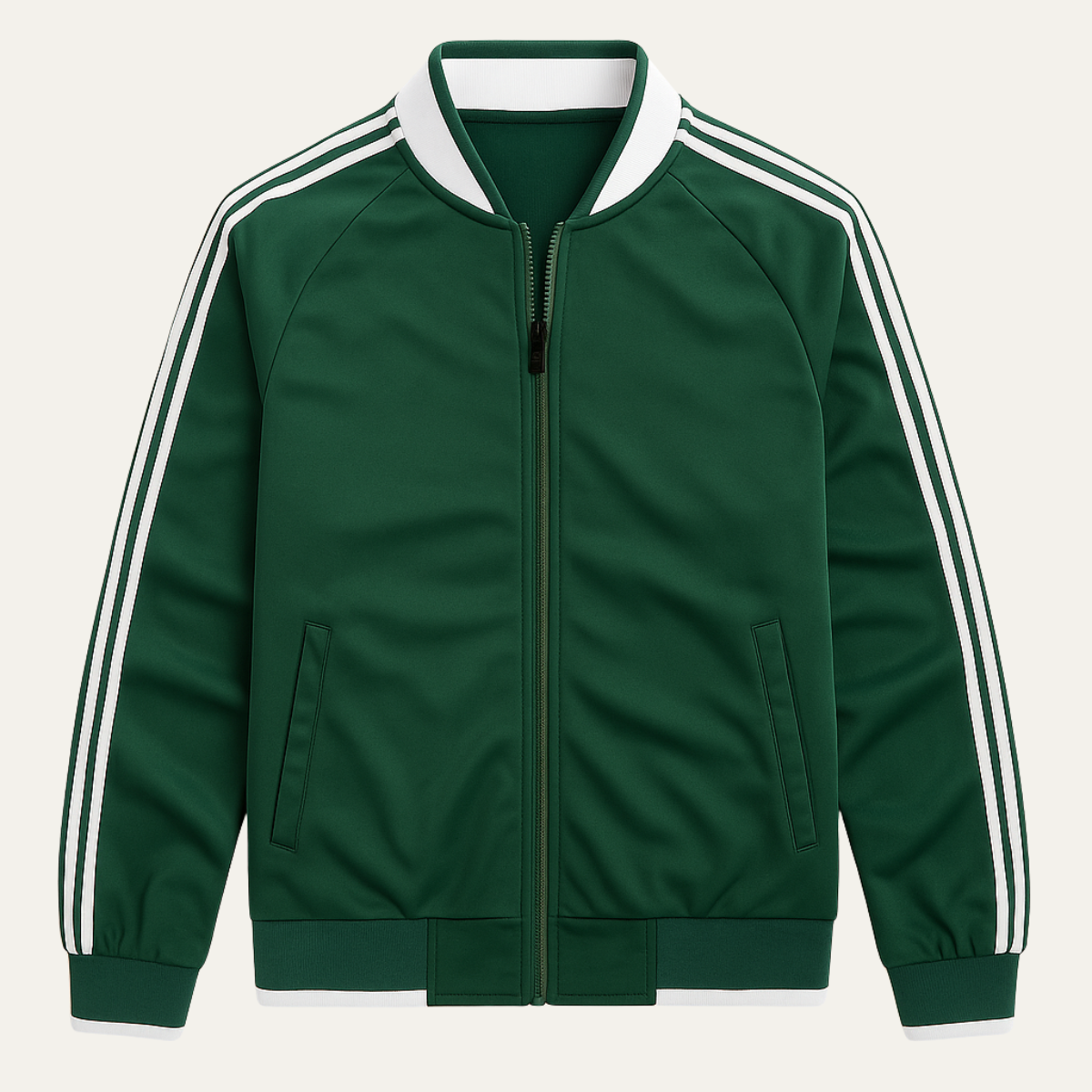 Men's Lightweight Zip Up Track Jacket Breathable Striped Sleeves - Fashinoza