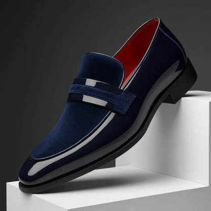 Men's Italian Leather Penny Loafers - 
Fashinoza