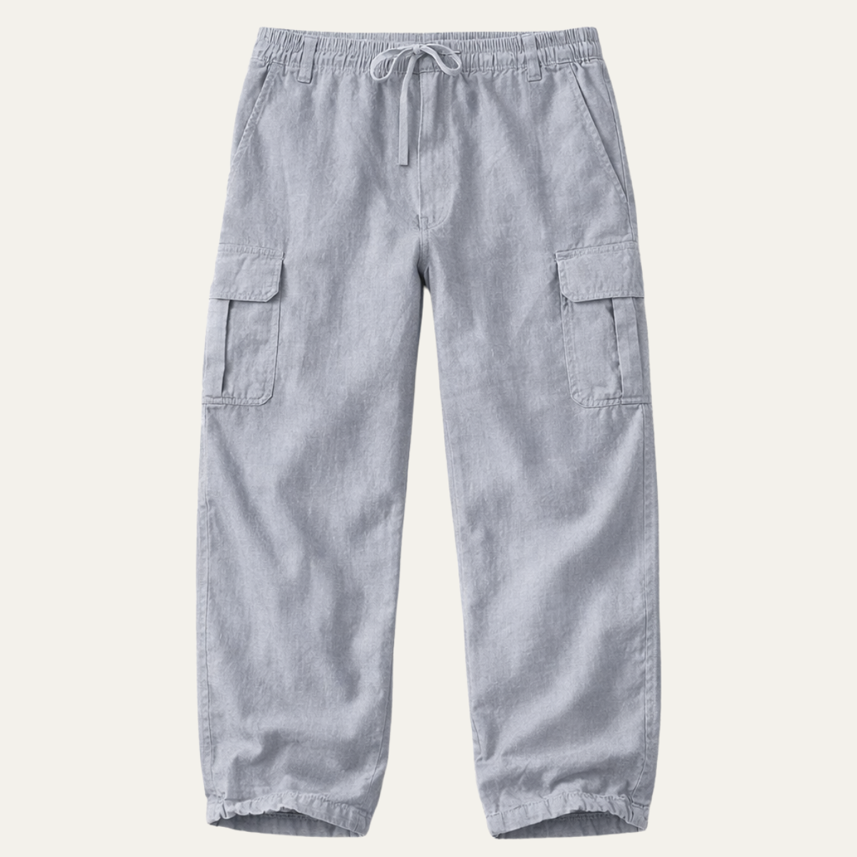 Men's Cotton Cargo Pants Loose Fit Multi Pocket Soft Khaki - Fashinoza