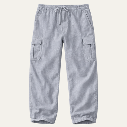 Men's Cotton Cargo Pants Loose Fit Multi Pocket Soft Khaki - Fashinoza