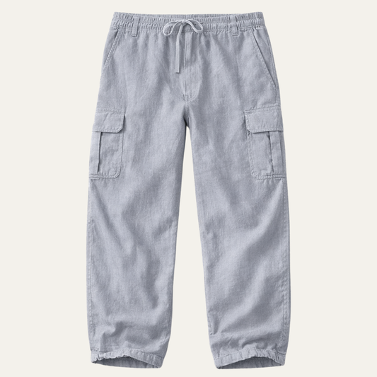 Men's Cotton Cargo Pants Loose Fit Multi Pocket Soft Khaki - Fashinoza