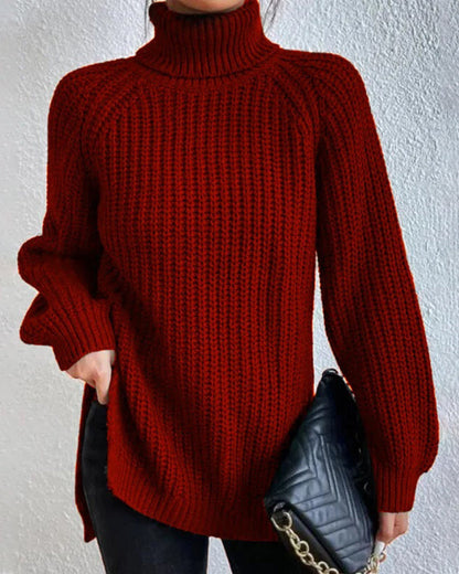 Women's Relaxed Fit Knit Turtleneck Sweater