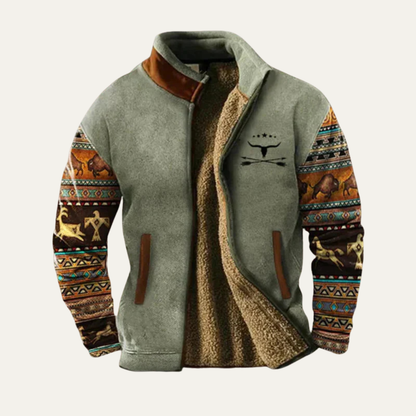 Mens Vintage Sherpa Lined Winter Coat - Fashinoza