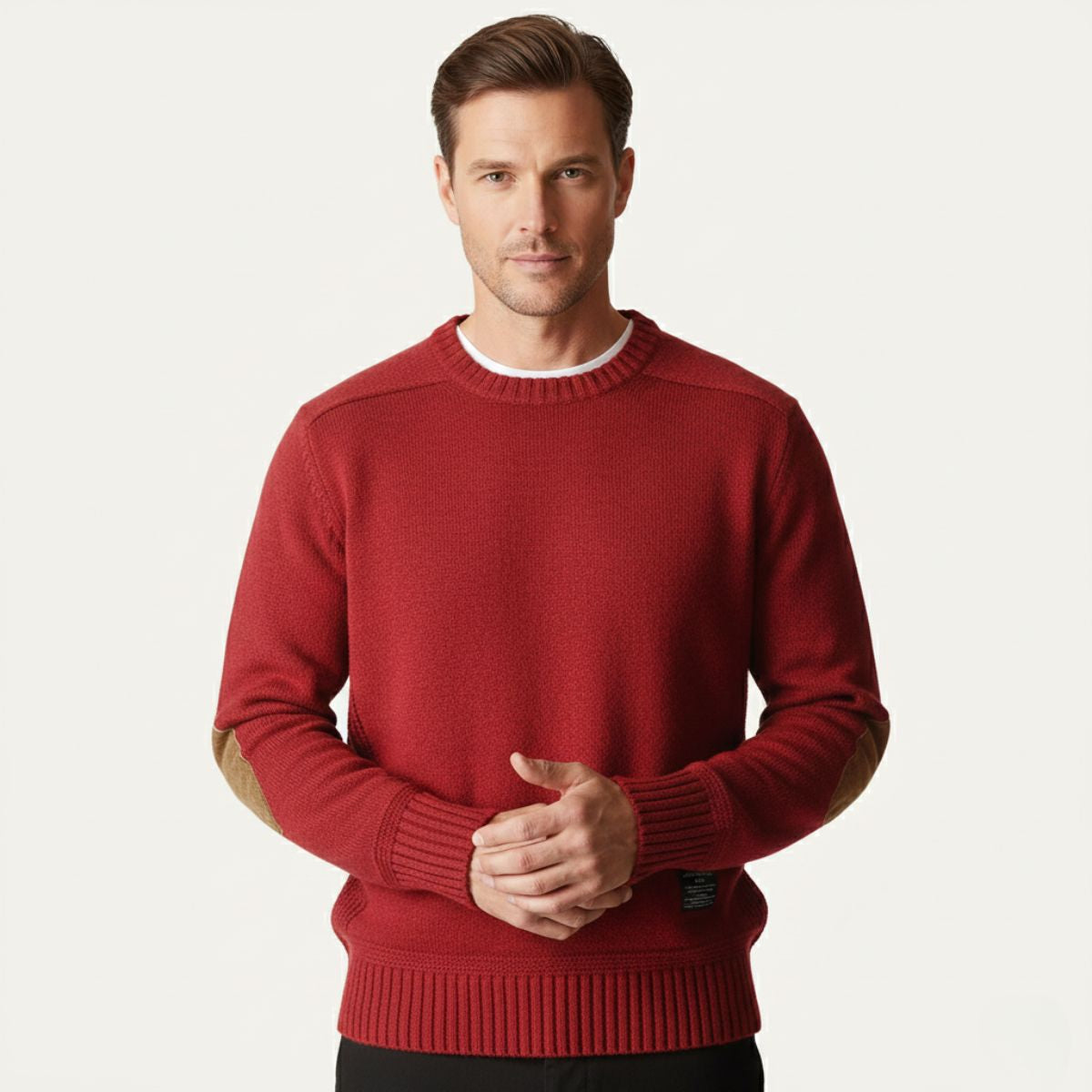 Briarwood Men's Knit Sweater Elbow Patches Oversized