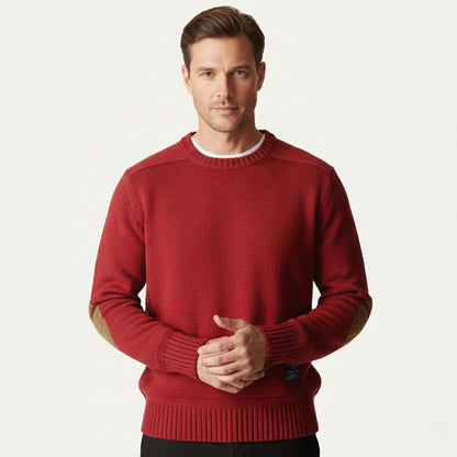 Briarwood Men's Knit Sweater Elbow Patches Oversized