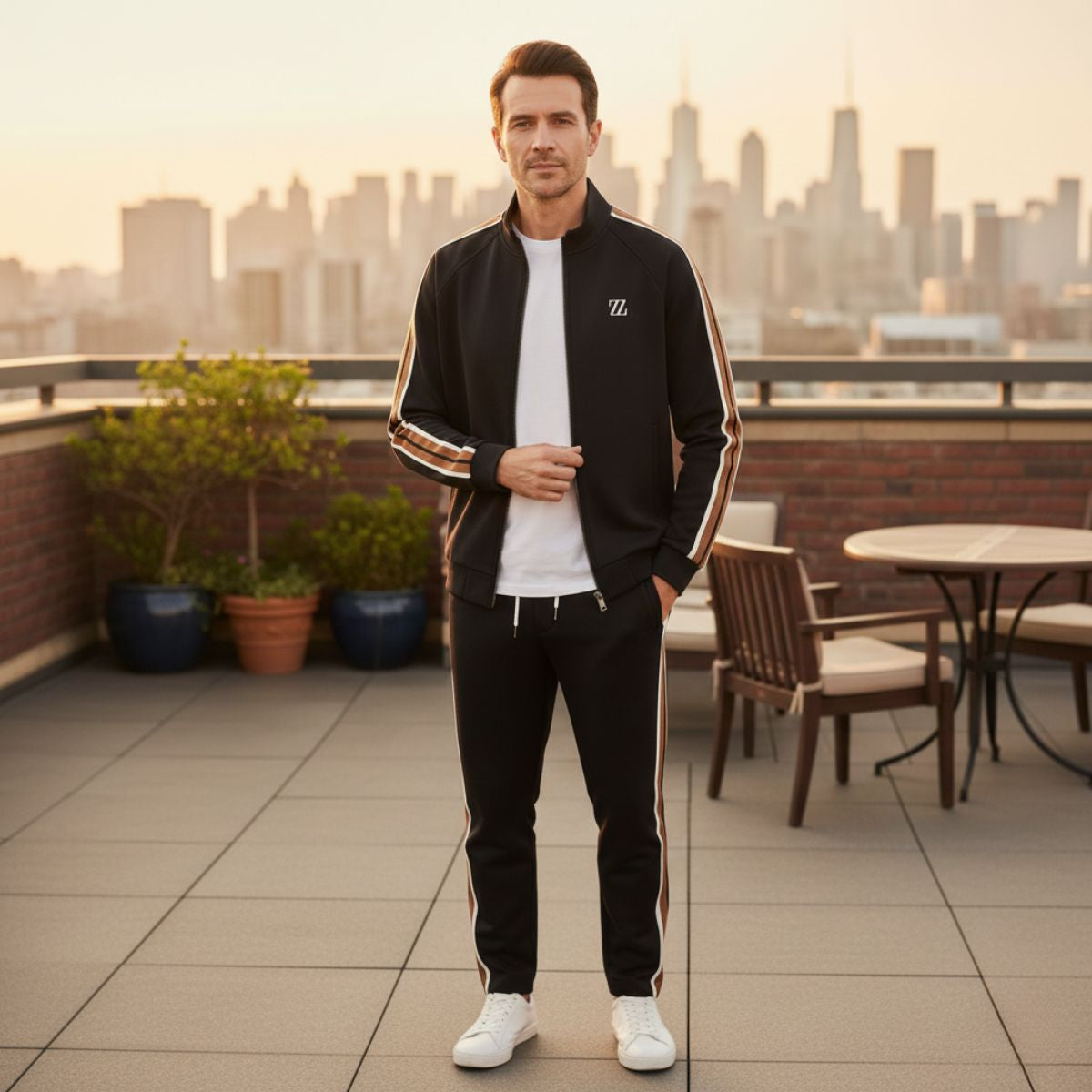 Men's Hoodie Jogger Set Cotton Loungewear Grey