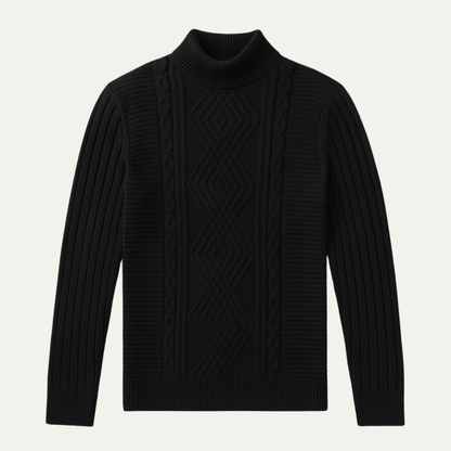 Men's Slim Fit Knitted Sweater Mock Neck - Fashinoza