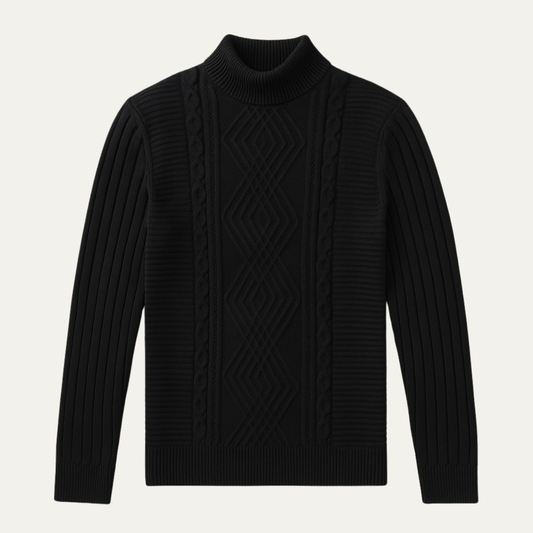 Men's Slim Fit Knitted Sweater Mock Neck - Fashinoza