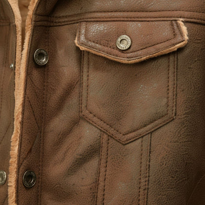 Men's Shearling Leather Jacket Vintage Style