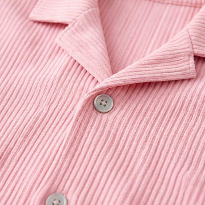 Men's Ribbed Summer Set Shirt And Shorts