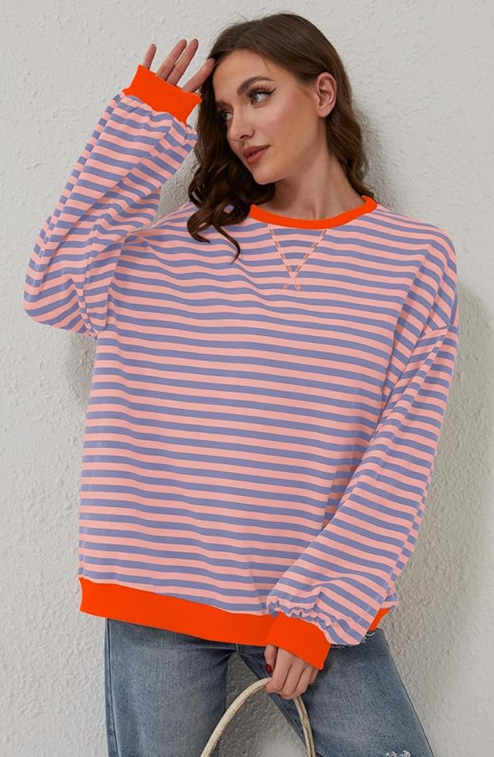 Alana | Women Spring Striped Crewneck Sweater