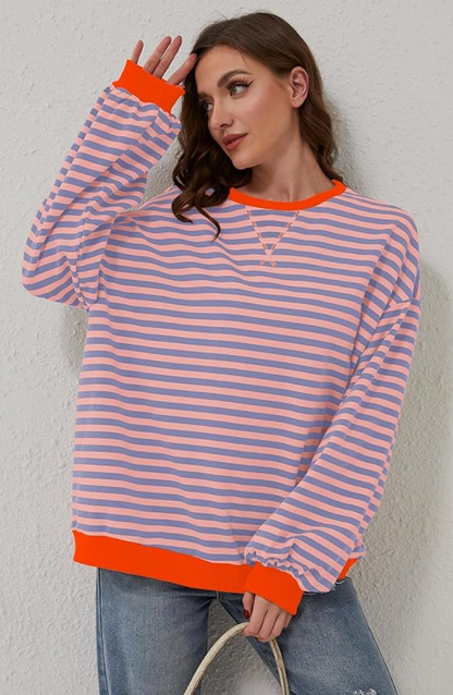 Alana | Women Spring Striped Crewneck Sweater