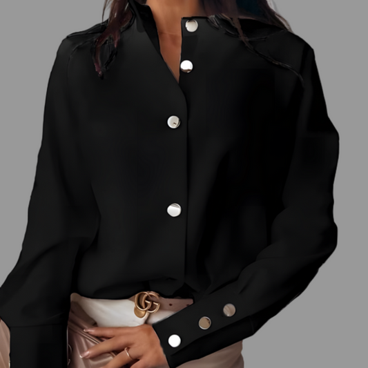 Women's Puffer Shirt Button Down Casual Lightweight - Fashinoza