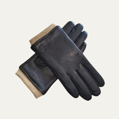 Men's Leather Wool Lined Driving Gloves - Fashinoza