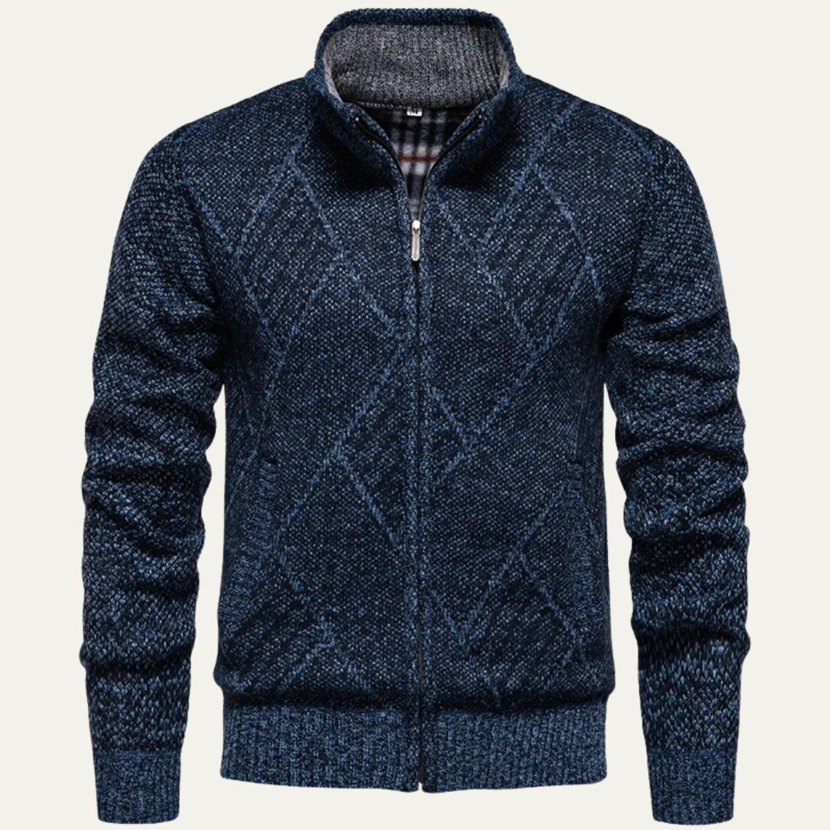 Men's Casual Knit Zip Up Jacket