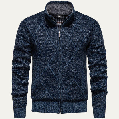 Men's Casual Knit Zip Up Jacket