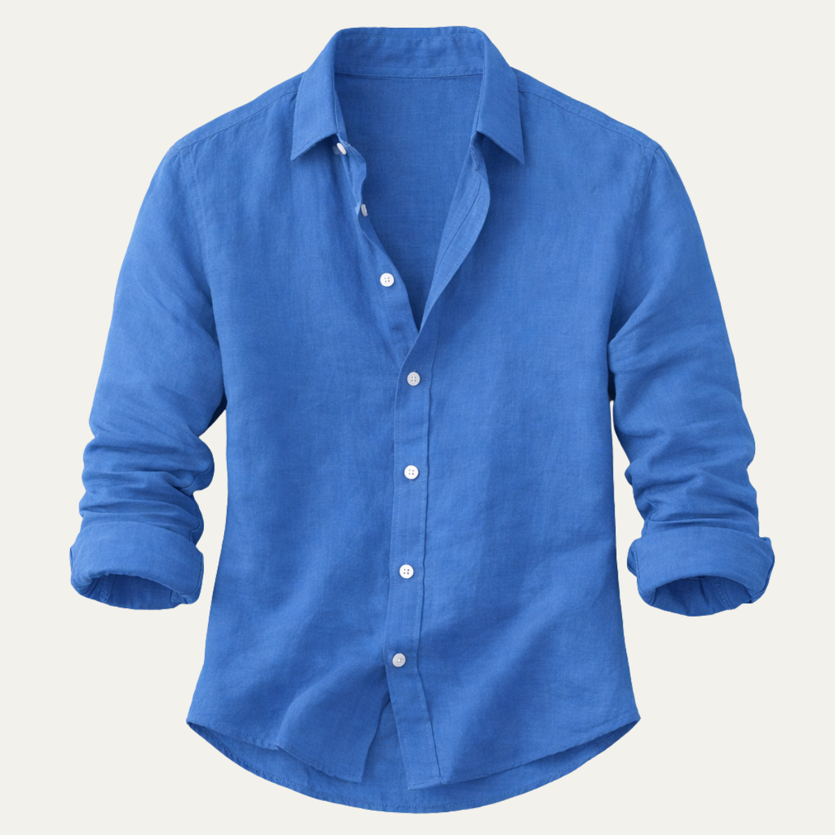 Men's Linen Button Up Shirt Casual Light Blue - Fashinoza