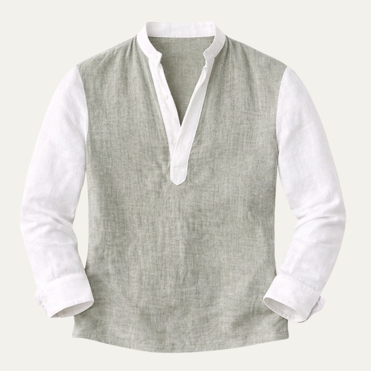 Men's Linen Blend Deep V Neck Shirt Lightweight - Fashinoza