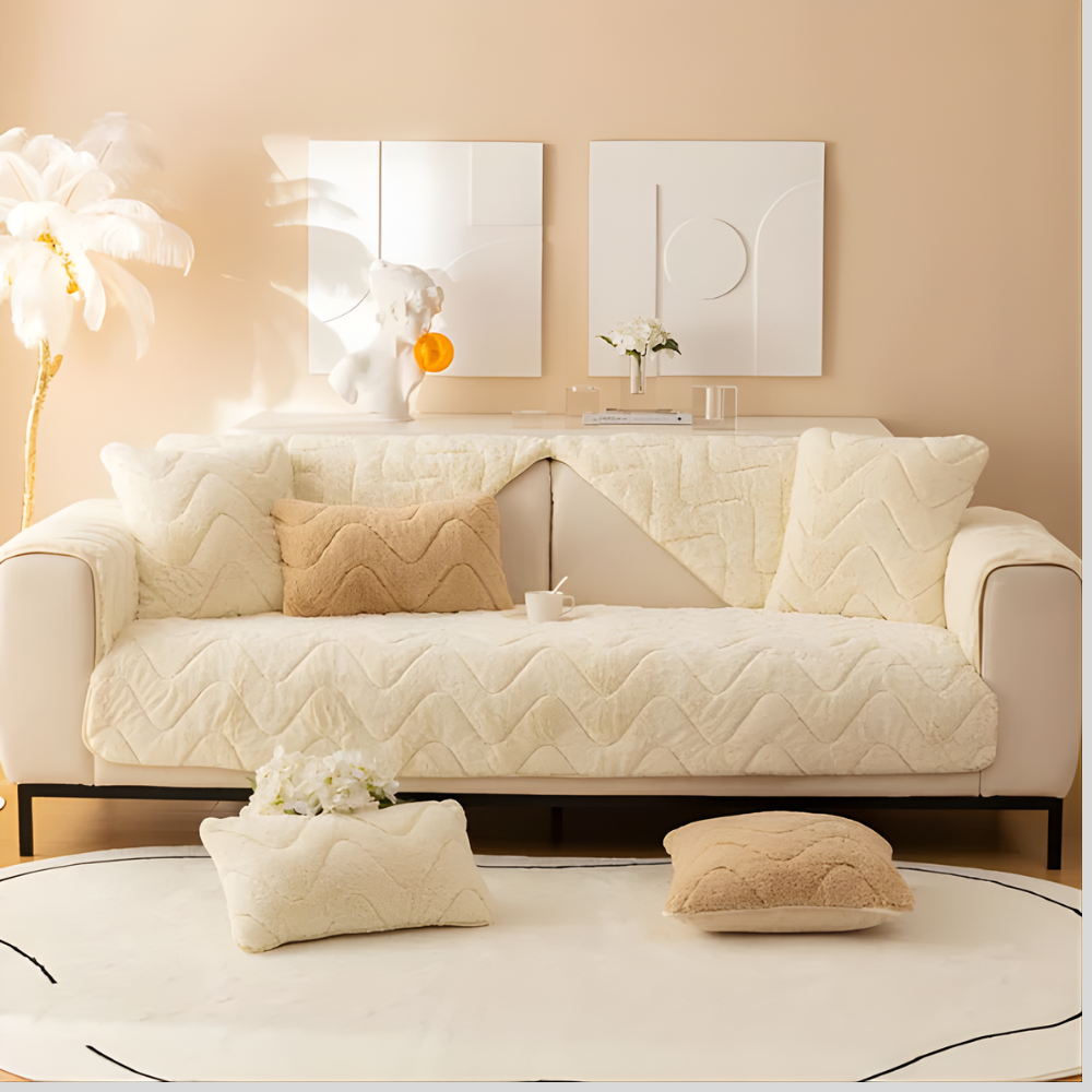 Faux Fur Sectional Sofa Slipcover