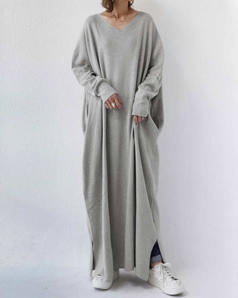 Women's Long Sleeve Maxi Dress Elegant Winter - Fashinoza