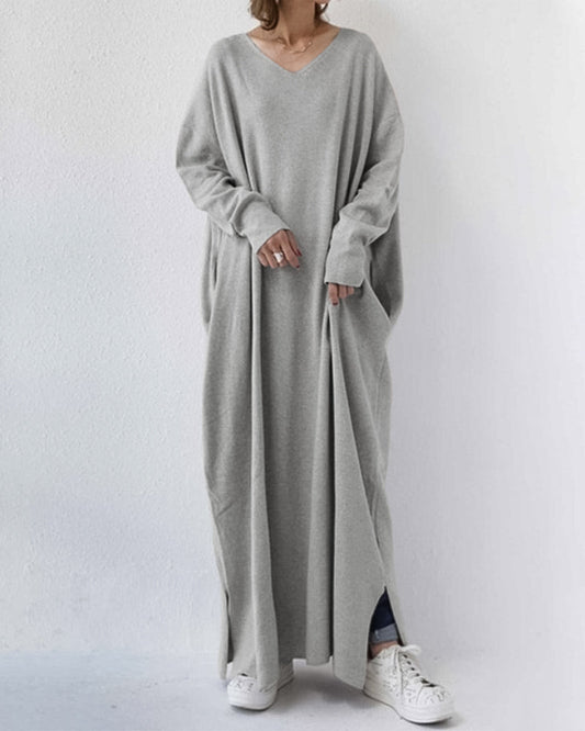 Women's Long Sleeve Maxi Dress Elegant Winter - Fashinoza