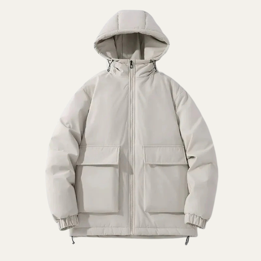 Men's Padded Puffer Jacket With Hood Warm Winter - Fashinoza